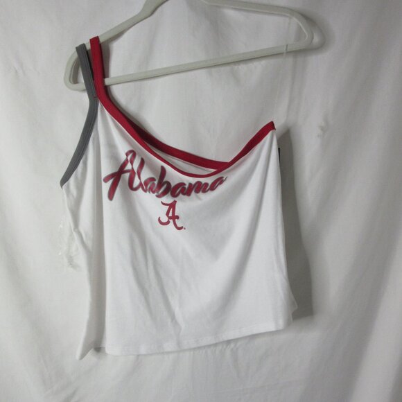 NCAA Alabama Crimson Tide Women's Tank Top One Shoulder White Size Large NWT - Picture 10 of 11